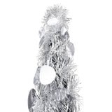 Pop-up Artificial Christmas Tree Silver 150 cm PET - Front View
