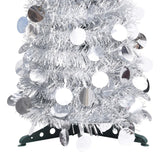 Pop-up Artificial Christmas Tree Silver 150 cm PET - Side View