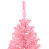 Artificial Christmas Tree with Stand Pink 150 cm PVC - Side View