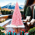 Artificial Christmas Tree with Stand Pink 210 cm PVC