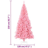 Artificial Christmas Tree with Stand Pink 210 cm PVC