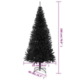 Artificial Christmas Tree with Stand Black 180 cm PVC - Close-Up Angle