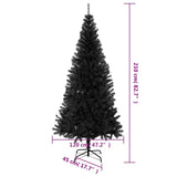 Artificial Christmas Tree with Stand Black 210 cm PVC - Close-Up Angle