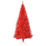 Artificial Christmas Tree with Stand Red 180 cm PVC - Front View