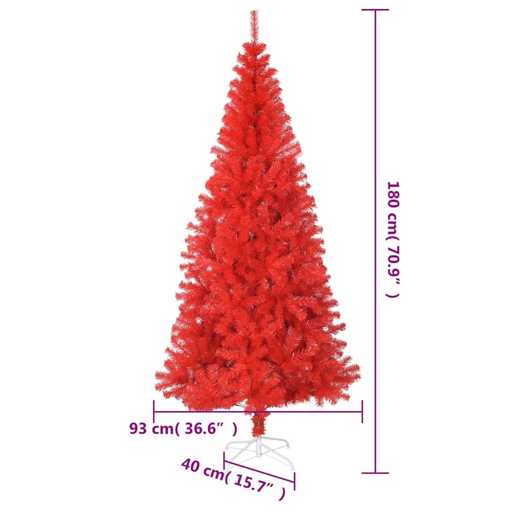 Artificial Christmas Tree with Stand Red 180 cm PVC
