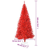 Artificial Christmas Tree with Stand Red 180 cm PVC - Rear View
