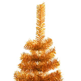 Artificial Christmas Tree with Stand Gold 150 cm PET - Side View