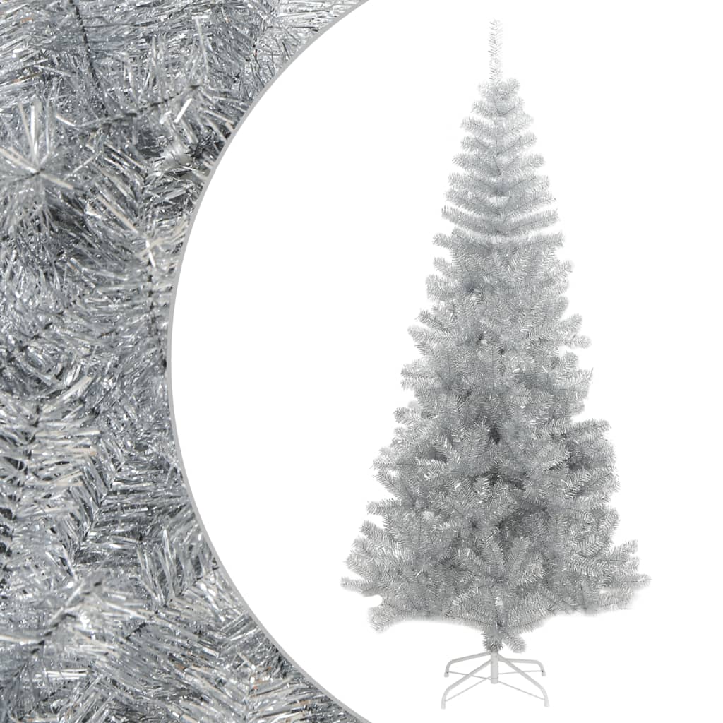 Artificial Christmas Tree with Stand Silver 180 cm PET