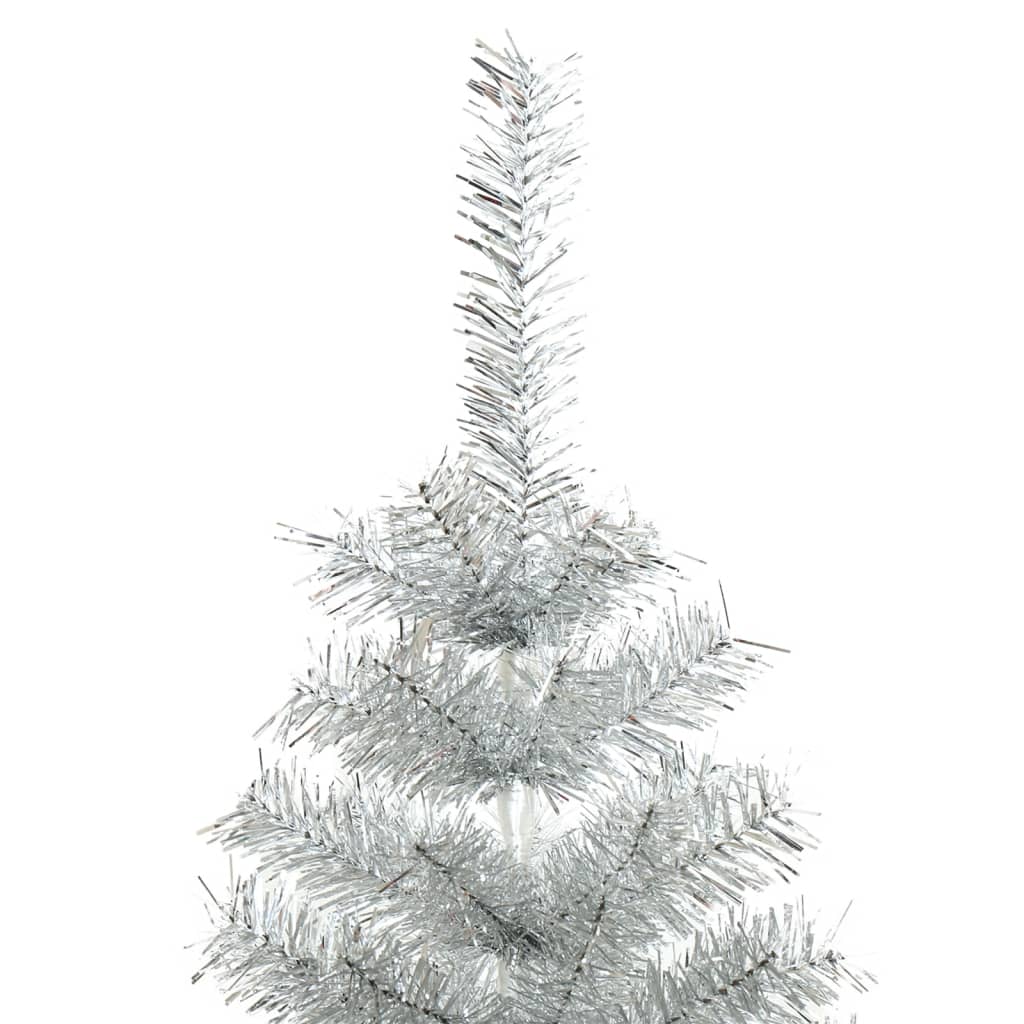 Artificial Christmas Tree with Stand Silver 180 cm PET