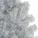 Artificial Christmas Tree with Stand Silver 210 cm PET - Top-Down View