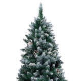 Artificial Christmas Tree with Pine Cones and White Snow 180 cm - Front View