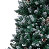 Artificial Christmas Tree with Pine Cones and White Snow 240 cm - Side View