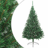 Artificial Half Christmas Tree with Stand Green 180 cm PVC - Front View