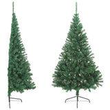 Artificial Half Christmas Tree with Stand Green 180 cm PVC - 45-Degree Angle