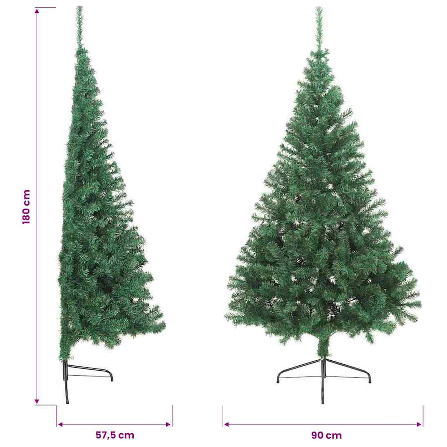 Artificial Half Christmas Tree with Stand Green 180 cm PVC