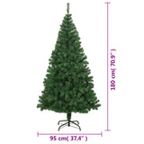 Artificial Christmas Tree with Thick Branches Green 180 cm PVC - Rear View