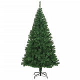 Artificial Christmas Tree with Thick Branches Green 210 cm PVC - Front View