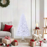 Artificial Christmas Tree with Thick Branches White 150 cm PVC - Front View