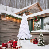 Artificial Christmas Tree with Thick Branches White 210 cm PVC - Front View