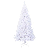 Artificial Christmas Tree with Thick Branches White 210 cm PVC - Side View