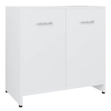 Bathroom Cabinet White 60x33x61 cm Engineered Wood - Front View
