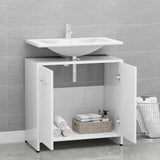 Bathroom Cabinet White 60x33x61 cm Engineered Wood - Side View