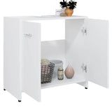 Bathroom Cabinet White 60x33x61 cm Engineered Wood - Top-Down View