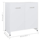 Bathroom Cabinet White 60x33x61 cm Engineered Wood - Extra Image