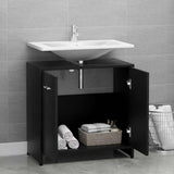 Bathroom Cabinet Black 60x33x61 cm Engineered Wood - Top-Down View