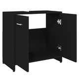 Bathroom Cabinet Black 60x33x61 cm Engineered Wood - 45-Degree Angle