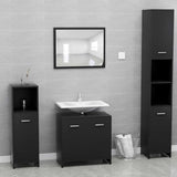 Bathroom Cabinet Black 60x33x61 cm Engineered Wood - Extra Image