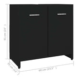 Bathroom Cabinet Black 60x33x61 cm Engineered Wood - Extra Image