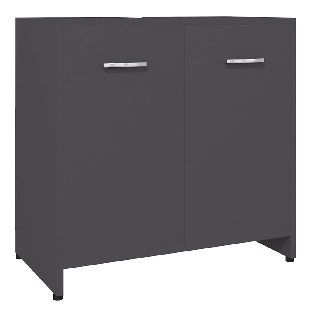 Bathroom Cabinet Grey 60x33x61 cm Engineered Wood