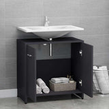 Bathroom Cabinet Grey 60x33x61 cm Engineered Wood - Top-Down View