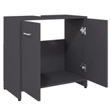 Bathroom Cabinet Grey 60x33x61 cm Engineered Wood - 45-Degree Angle