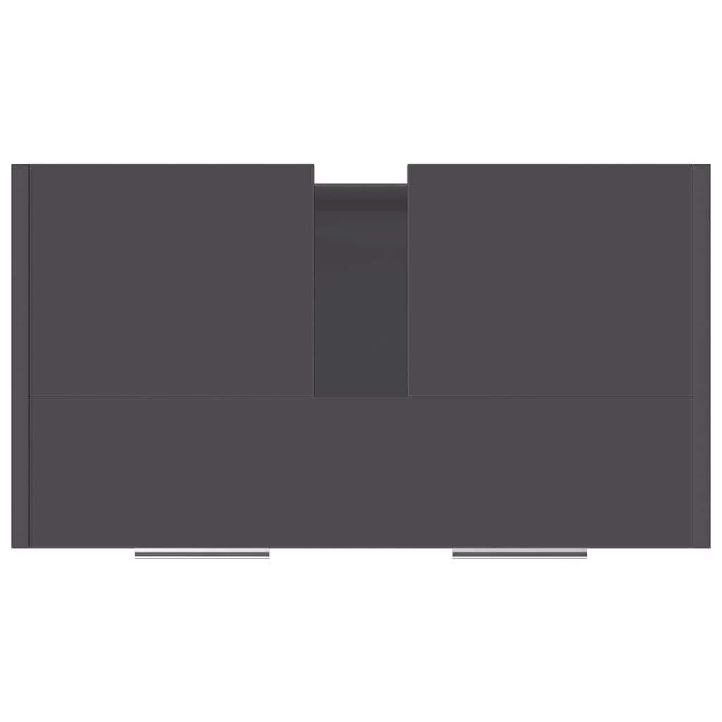 Bathroom Cabinet Grey 60x33x61 cm Engineered Wood