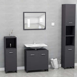 Bathroom Cabinet Grey 60x33x61 cm Engineered Wood