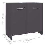 Bathroom Cabinet Grey 60x33x61 cm Engineered Wood