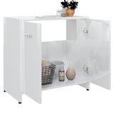 Bathroom Cabinet High Gloss White 60x33x61 cm Engineered Wood - Top-Down View