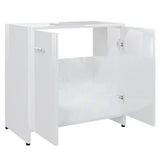 Bathroom Cabinet High Gloss White 60x33x61 cm Engineered Wood - 45-Degree Angle
