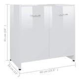 Bathroom Cabinet High Gloss White 60x33x61 cm Engineered Wood - Extra Image