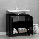 Bathroom Cabinet High Gloss Black 60x33x61 cm Engineered Wood