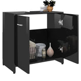 Bathroom Cabinet High Gloss Black 60x33x61 cm Engineered Wood - Top-Down View