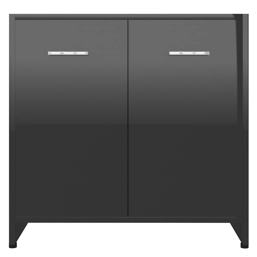 Bathroom Cabinet High Gloss Black 60x33x61 cm Engineered Wood
