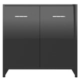 Bathroom Cabinet High Gloss Black 60x33x61 cm Engineered Wood - 45-Degree Angle