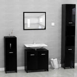 Bathroom Cabinet High Gloss Black 60x33x61 cm Engineered Wood - Extra Image