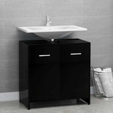 Bathroom Cabinet High Gloss Black 60x33x61 cm Engineered Wood