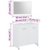 Bathroom Furniture Set White Engineered Wood - Extra Image