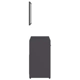 Bathroom Furniture Set Grey Engineered Wood - Rear View