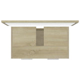 Bathroom Furniture Set White and Sonoma Oak Engineered Wood - Close-Up Angle
